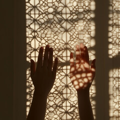 praying hands in the window