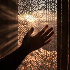 praying hands in the window
