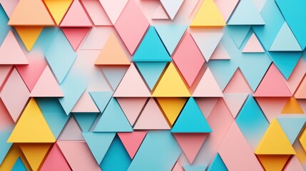 Abstract Colorful Triangles Pattern Background: A Vivid Geometric Design