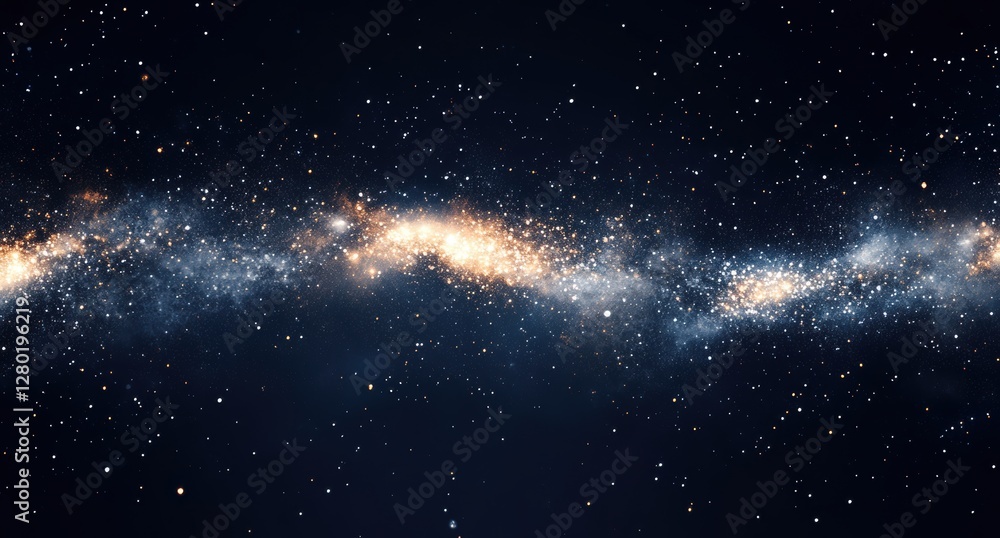 Poster stunning view of a cosmic galaxy in deep space with bright stars and colorful nebulae shining agains