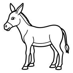 Minimalist Donkey Line Art