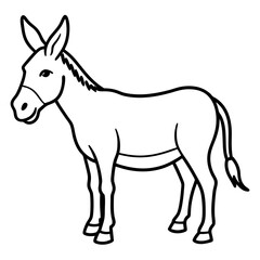 Minimalist Donkey Line Art