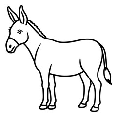 Minimalist Donkey Line Art