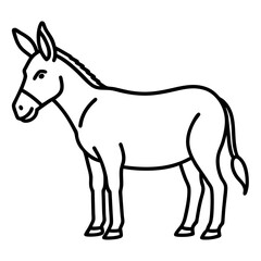 Minimalist Donkey Line Art