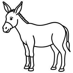 Minimalist Donkey Line Art