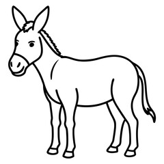 Minimalist Donkey Line Art