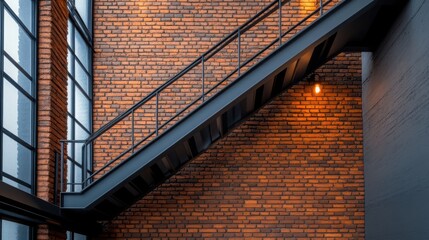 A stunning loft-style modern home constructed with dark bricks