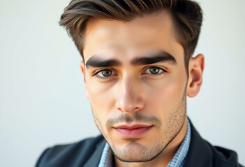 Obraz premium Natural light portrait of a male person with thick brows