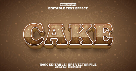 New Cake editable text effect in modern trend style