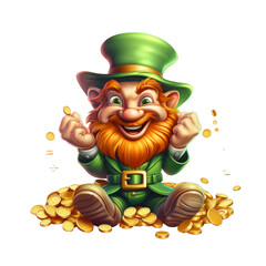 A cartoon character with a green hat. isolated on transparent background