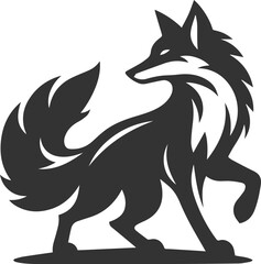 A fox in a battle stance, ears pulled back vector