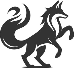 A fox in a battle stance, ears pulled back vector