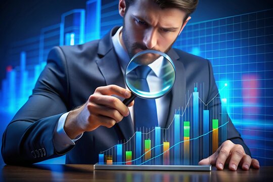 businessman holding a tablet pc. businessman showing graph. businessman showing graph on digital tablet - Powered by Adobe