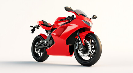 Obraz premium A red and black electric motorcycle on a white background
