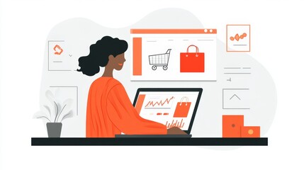 Digital Marketer Analyzing Data for E-Commerce Growth Insights
