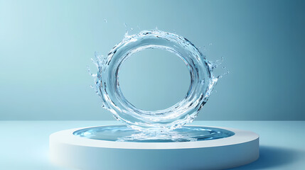Blue Scene with Circular Splash