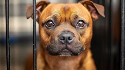 Stray Dog Awaiting Adoption at Animal Welfare Clinic for Neuter Day Event