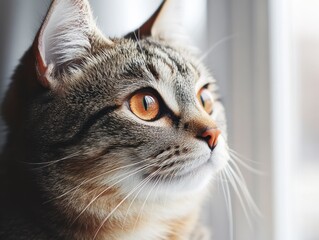 Adorable Cat Portrait Capturing Curiosity and Connection to Pet Healthcare Journey