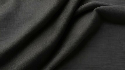 Fototapeta premium Black Hessian Fabric: Rustic Textile Texture Background