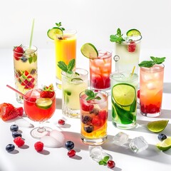 Summer Cocktail Spread: Refreshing Drinks and Citrus Delights

