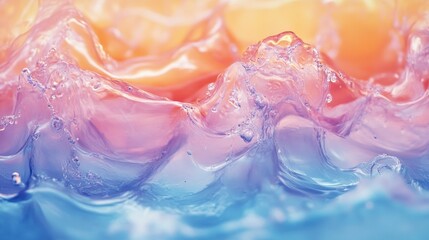 Fototapeta premium Abstract Blending of Polymers in a Colorful Space with Realistic Liquid Waves and Textures