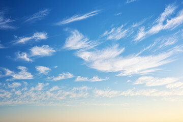 Obraz premium Sky background. Streaks of clouds durng sunset