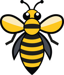 Simple and Clean Bee Vector Art – Minimalist Insect Illustration.