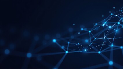 Obraz premium 8k high-quality technological wallpaper with blue color lighting effect and networking line
