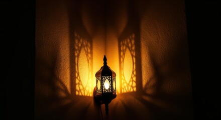 lamp on the wall ramadan event background