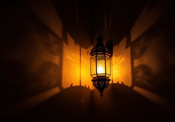 lamp on the wall ramadan event background


