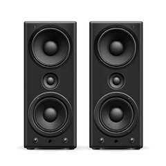 Studio black speakers isolated