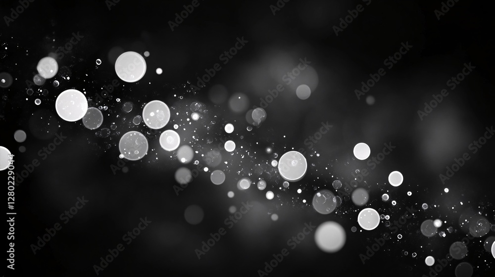 Poster a black background with overlapping soft white circular highlights