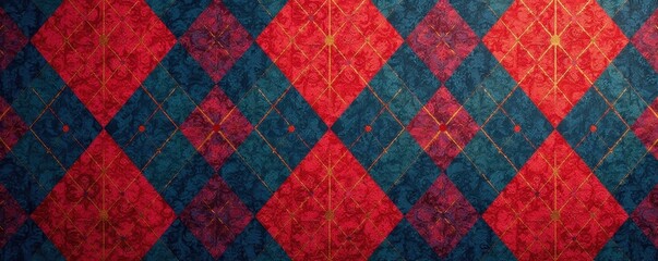 Classic argyle diamond pattern in muted tones, repeat, texture, knit