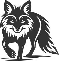 Obraz premium A fox creeping forward, as if stalking prey vector