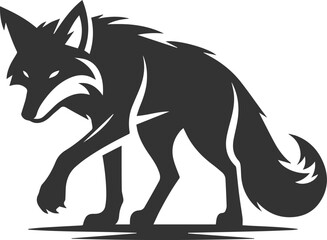 A fox creeping forward, as if stalking prey vector