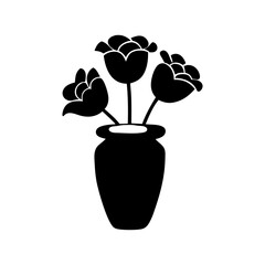 flower in a vase silhouette
