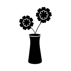 Stunning Flower in a Pot Silhouette Vector.