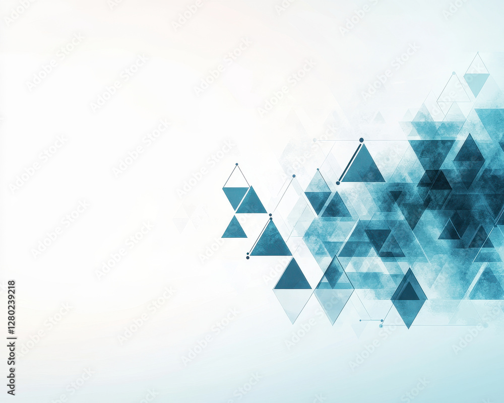 Poster elegant digital blue gradient with abstract geometric triangles creating modern design. perfect for 