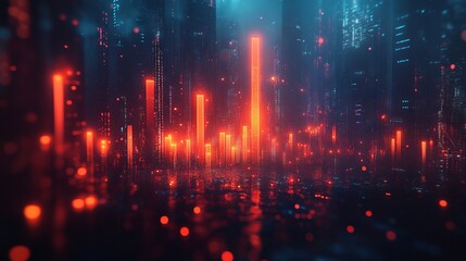 Futuristic abstract digital hologram of defi and decentralized finance on blockchain – revolutionary cryptocurrency and bitcoin online transaction concept