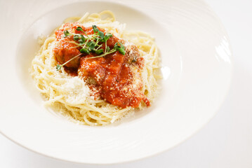 spaghetti with meatballs