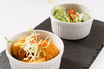 smoked salmon with cucumber