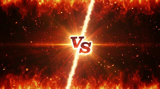 炎のVS 対決イメージのループ背景 オレンジ色
