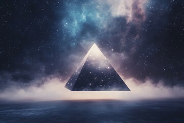 A stunning 3D render of a levitating pyramid, showcasing intricate design and imaginative concepts.