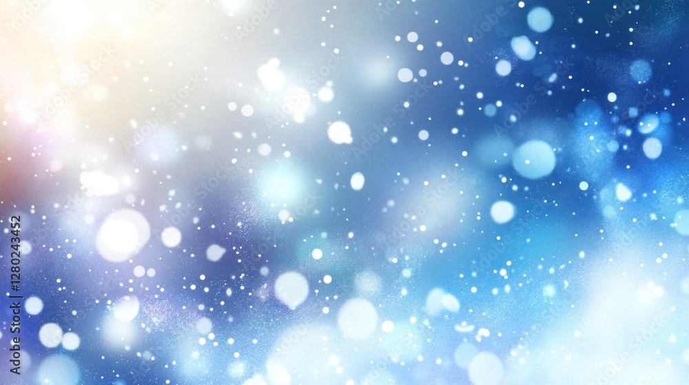 Aufkleber abstract winter background with bokeh lights and snowflakes.