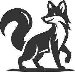 A fox with a paw lifted, looking like it's about to pounce playfully vector