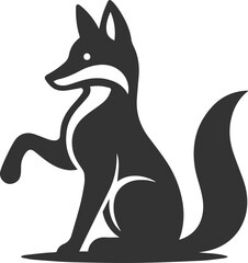 A fox with a paw lifted, looking like it's about to pounce playfully vector