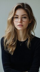 Fototapeta premium Studio Portrait of Woman in Glasses
