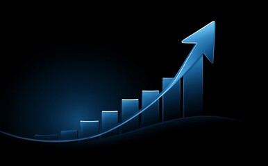 Blue arrow graph growing up