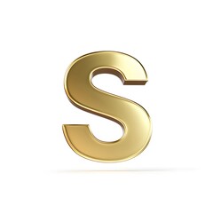 Fototapeta premium Golden Letter S in a White Background Setting