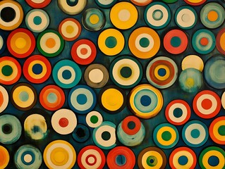 Colorful circular pattern wall art
